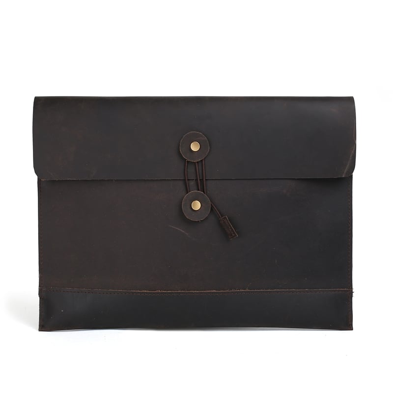 Hermes Men's Leather Clutch Bag Dark Brown | eLADY Globazone