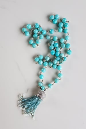 Amazonite & Moonstone Fancy Tassel Necklace