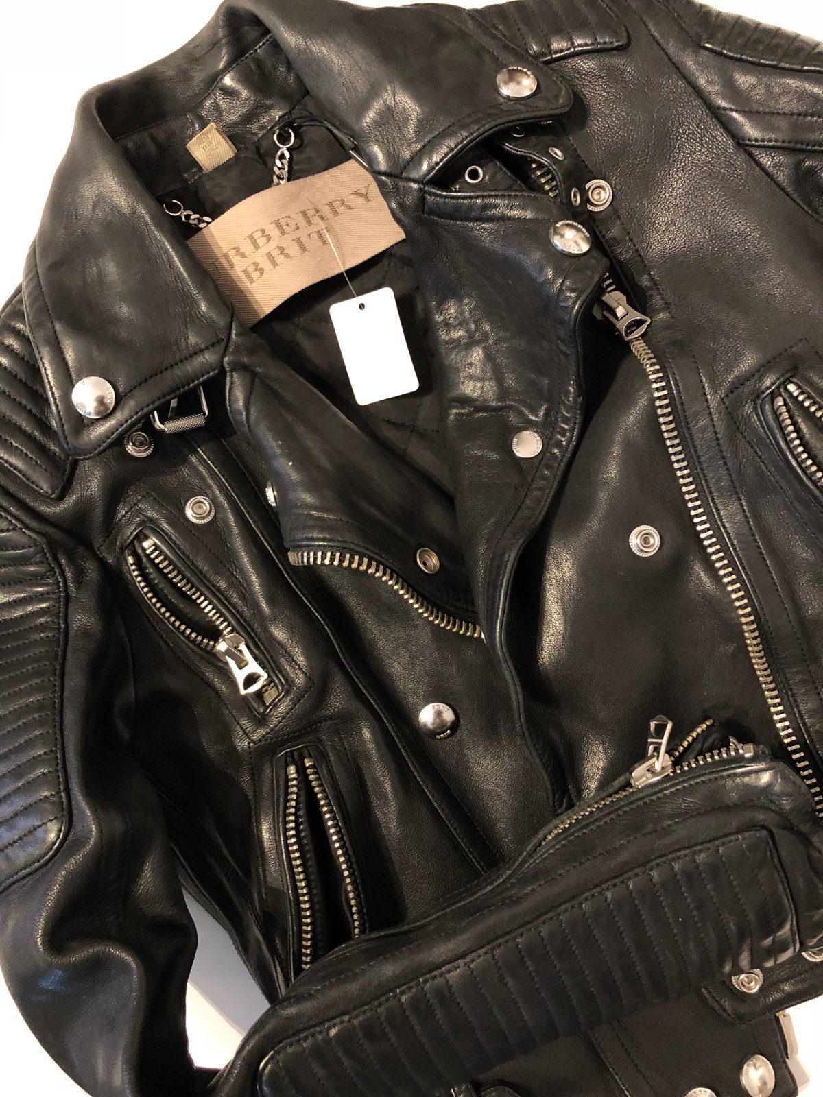 burberry leather biker jacket
