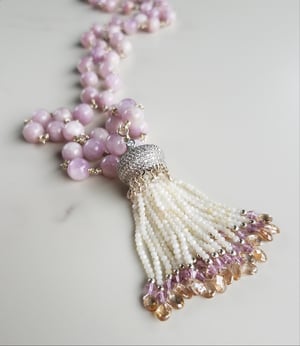 Kunzite & Moonstone Fancy Tassel Necklace