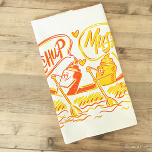 Image of Ketchup & Mustard Hot Dog Tea Towel