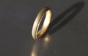 18ct Round, grooved 'Strata' Ring by Chris Boland. Wedding Band