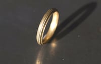 Image 2 of 18ct Round, grooved 'Strata' Ring by Chris Boland. Wedding Band