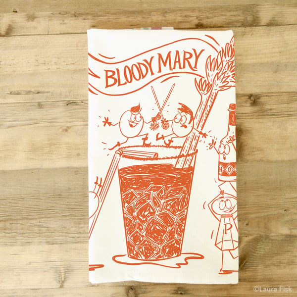 Image of Bloody Mary Funny Food Tea Towel