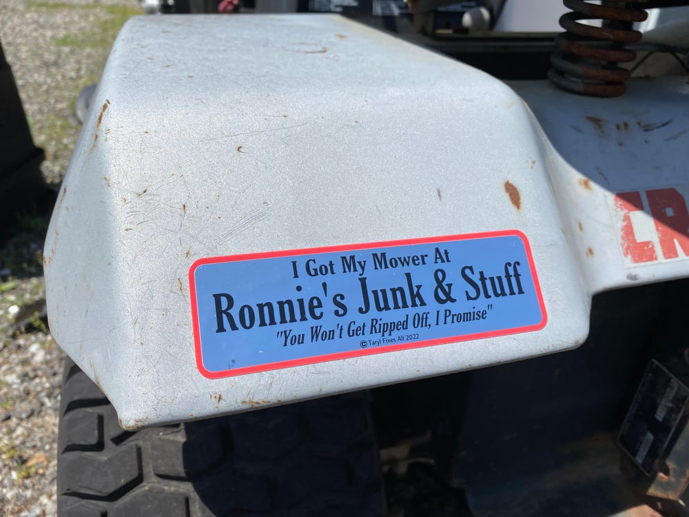 BACK IN STOCK!! Ronnie's Junk & Stuff Shiny Rectangle Stickers!! (FREE USA SHIPPING)