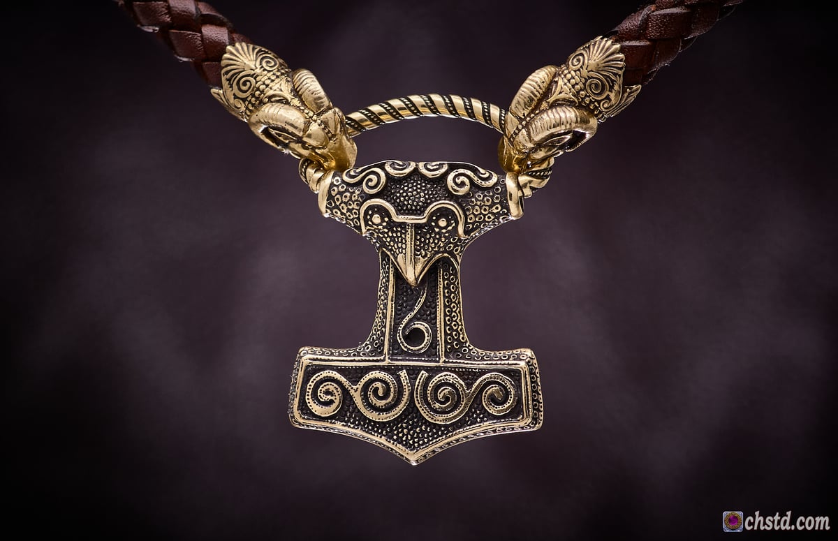 Thor's Hammer MJOLNIR SKANE - Leather Necklace