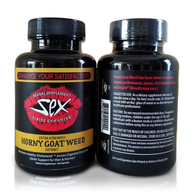 Extra Strength Horny Goat Weed Extract Supplement 60 Capsules Sex