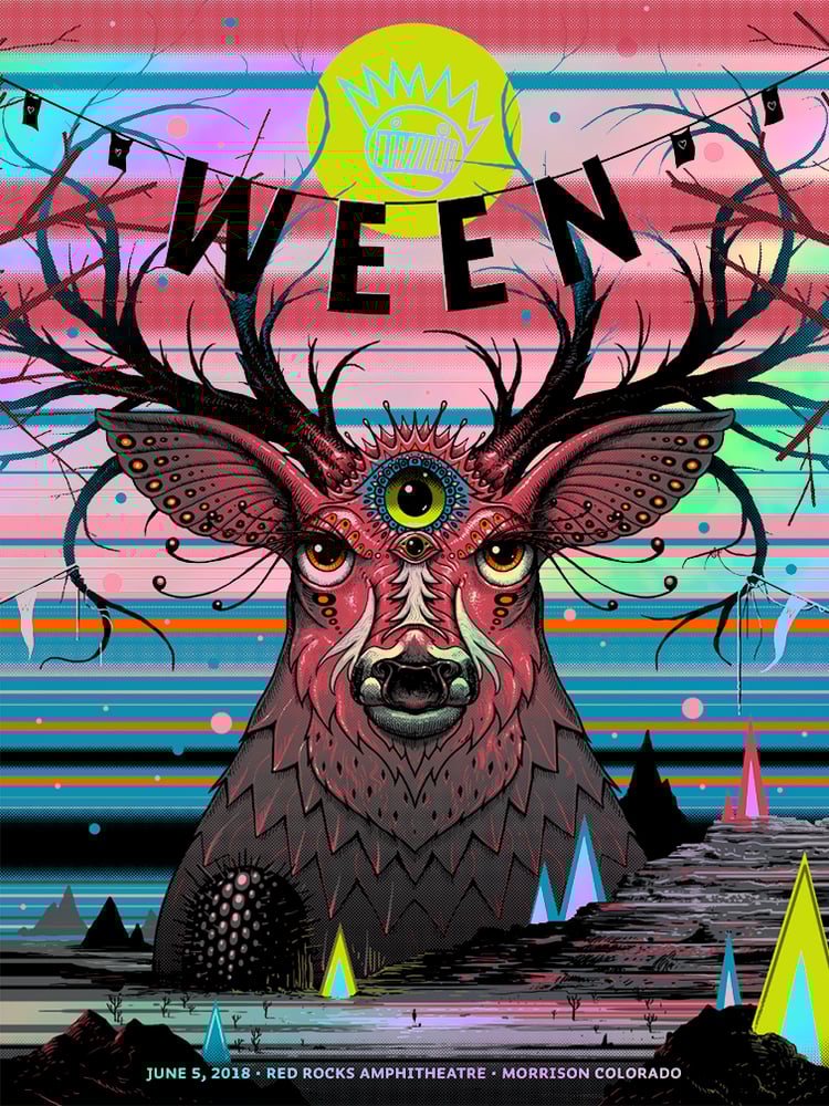 Ween Red Rocks Ap Rainbow Foil Posters Stormcloudz