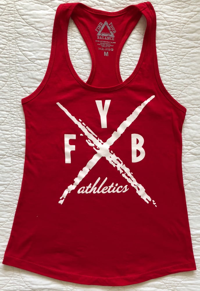 Image of “X” WOMENS RACERBACK TANK - RED