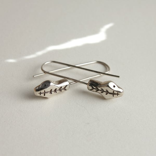 Image of Snake head drop earrings