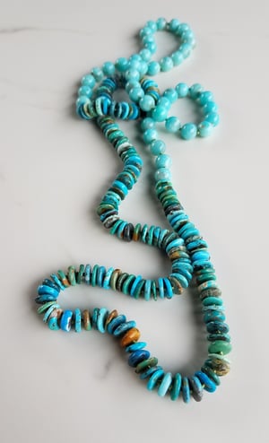 Multi Colored Turquoise & Amazonite Helix Necklace