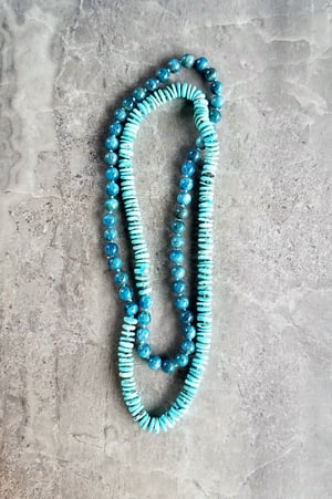 Light Turquoise & Apatite Helix Necklace