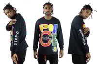 Image 1 of Cross Colours - PEACE L/S T-SHIRT - BLACK