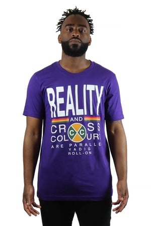 Image of Cross Colours - REALITY SHORT SLEEVE T SHIRT - PURPLE