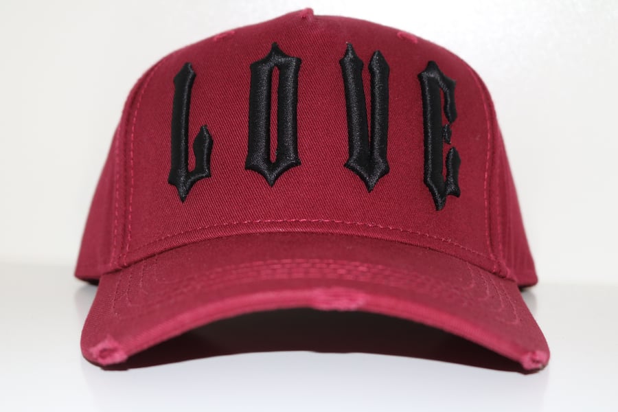 Image of Love 'Hub' - Burgundy Distressed Cap