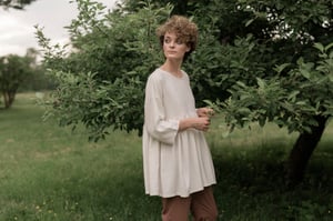 Image of ILONKA Linen Ruffle Tunic