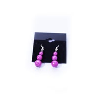 Image 3 of Glow Bead Triple Bead Earrings