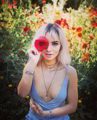 Image 1 of Suede Wrap Choker with Aromatic Pendant