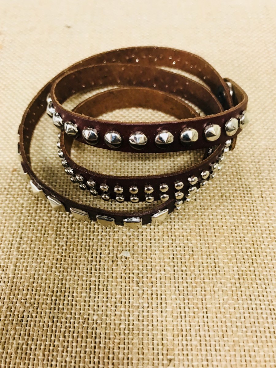 Image of All leather wrap bracelet