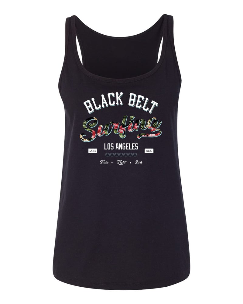Image of Black Floral Tank (Womens)