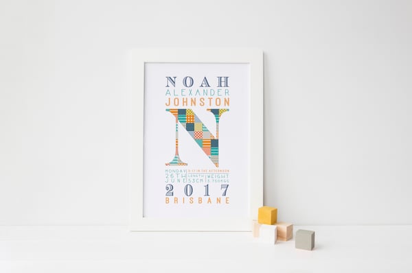 Image of Boy's Personalised Birth Print