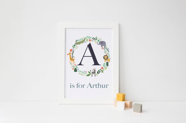 Image of Personalised Initial Print - Safari