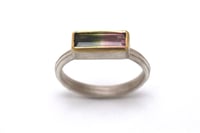 Image 2 of Starta ring set with 10mm multicoloured tourmaline. Sterling silver and 18ct gold