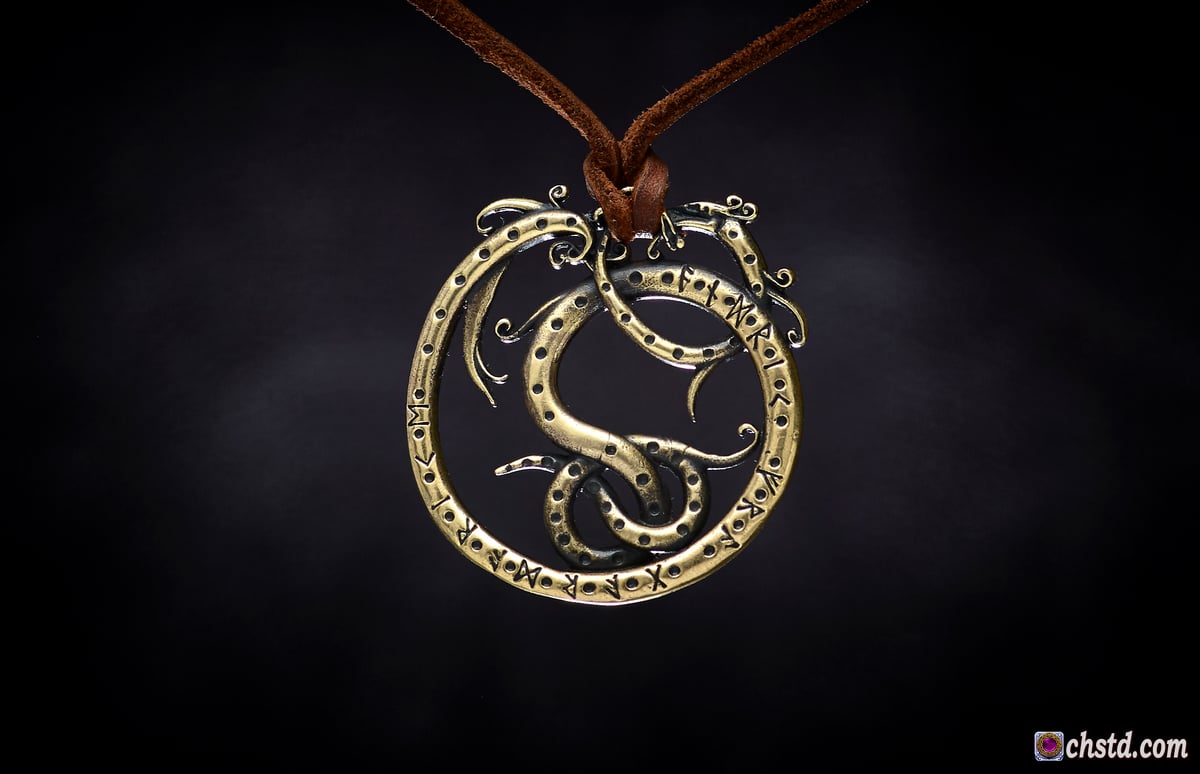 C.H.Studio — CELTIC SERPENT : FUTHARK RUNES Protect and Safe amulet