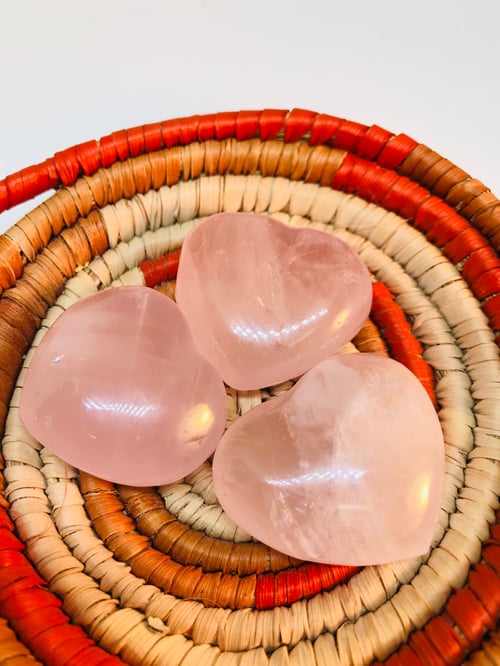 Image of Rose quartz heart (3pc)