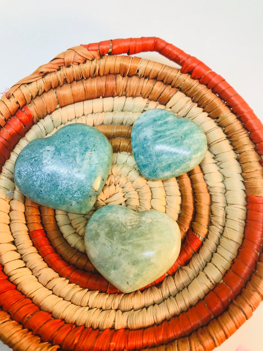 Image of Amazonite hearts (3pc)