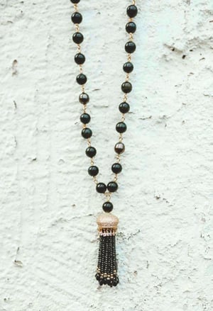 Cat's Eye & Spinel Fancy Tassel Necklace