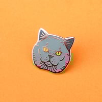 Image 1 of British Shorthair cat, hard enamel pin - rose gold plating - cat breed - cat pin - lapel pin badge
