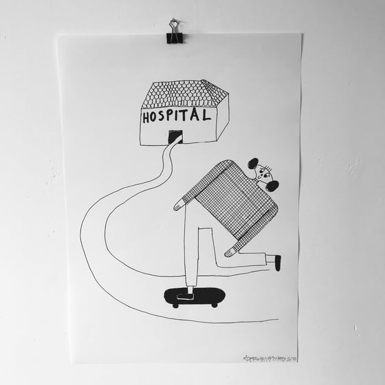 Image of 'Hospital' A3 print