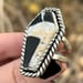 Image of Handmade Sterling Silver White Buffalo Turquoise Coffin Ring