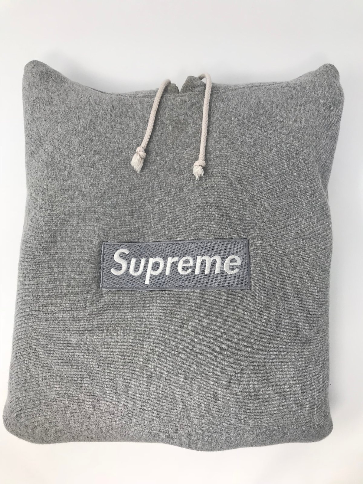 grey box logo hoodie