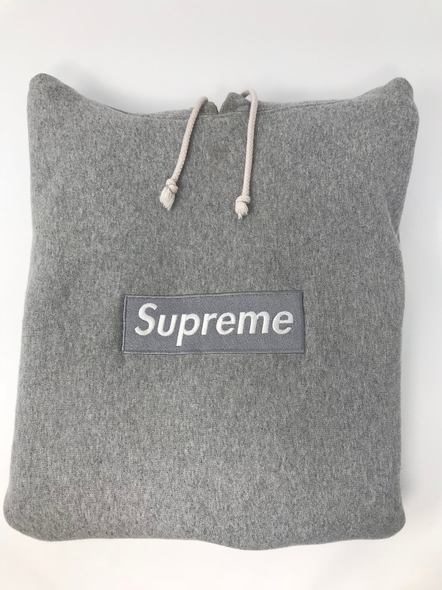 Image of Silver on Grey Box Logo Hoodie