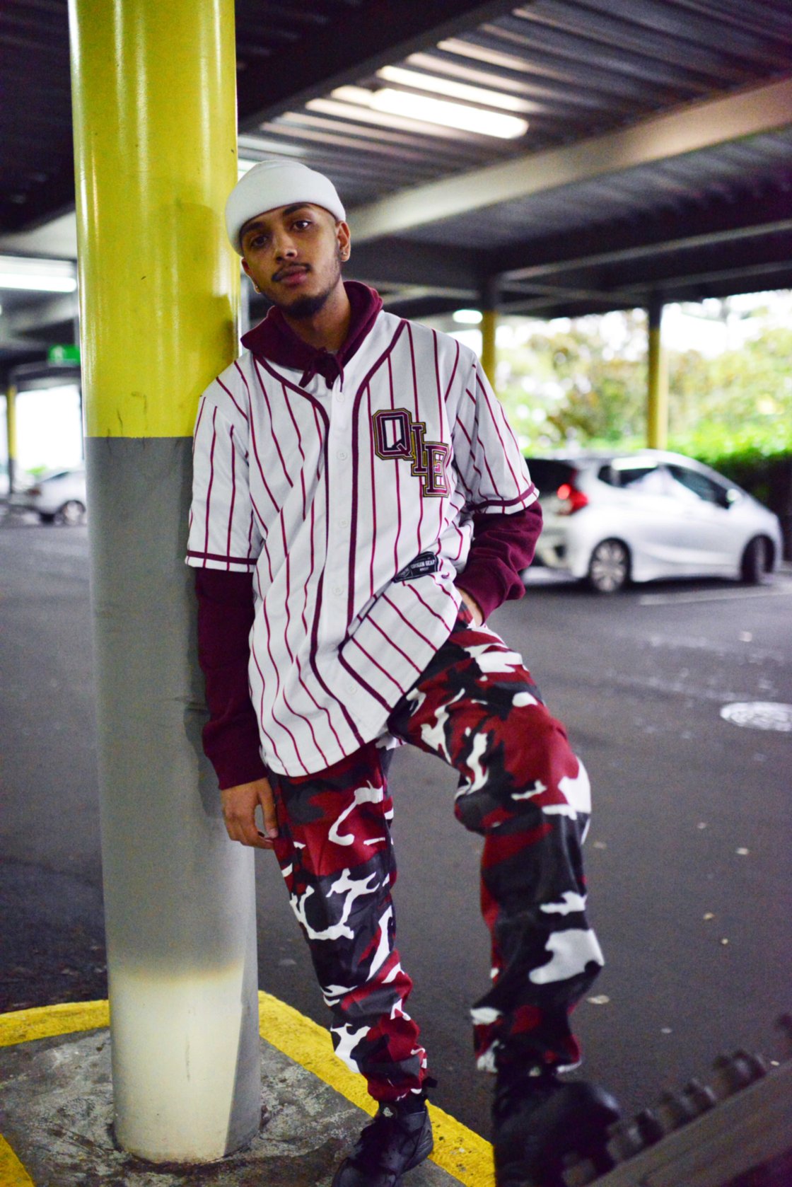 Image of QLD _MAROONS PINS STRIPE BASEBALL JERSEY