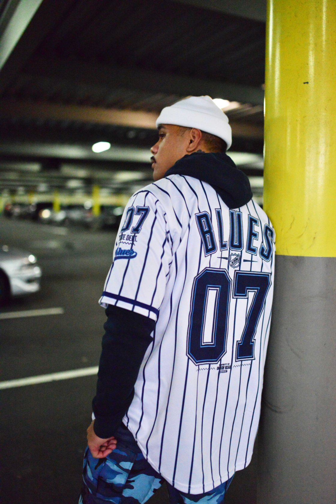 Image of NSW_BLUES PIN STRIPE BASEBALL JERSEY