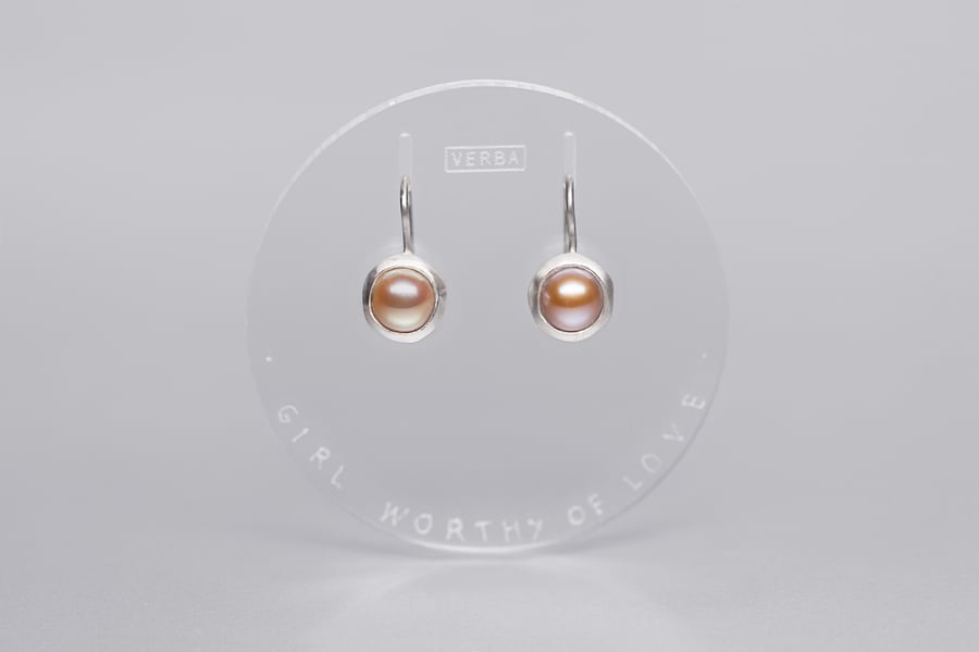 Image of "Girl worthy of love" silver earrings with pearls  · PUELLA AMANDA ·