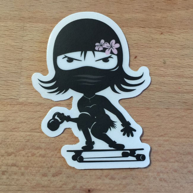 Image of Hula Skater Kettlebell Sticker Clear 3"