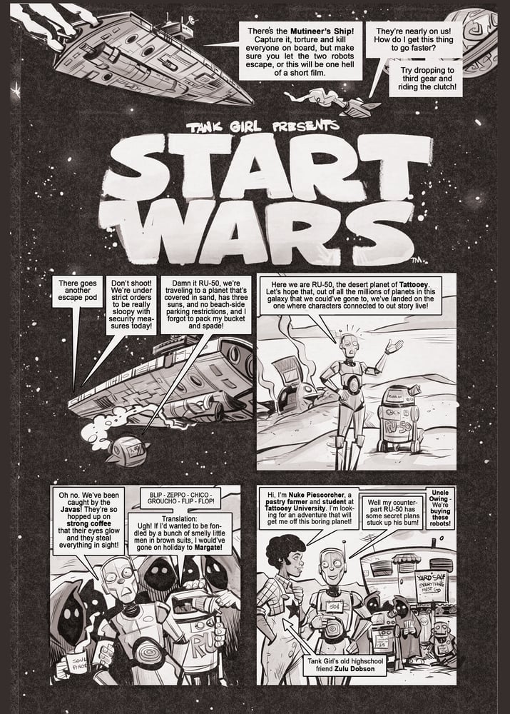 Image of Tank Girl START WARS Mini Comic - 3rd Edition (Green) - with Poster Magazine!