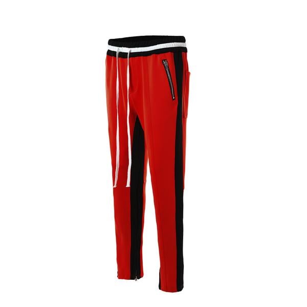 track pants red and black