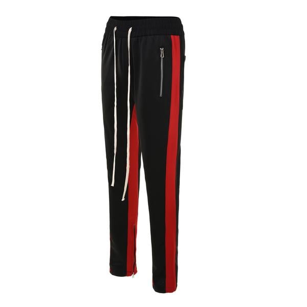 Image of RETRO TRACK PANTS - BLACK / RED