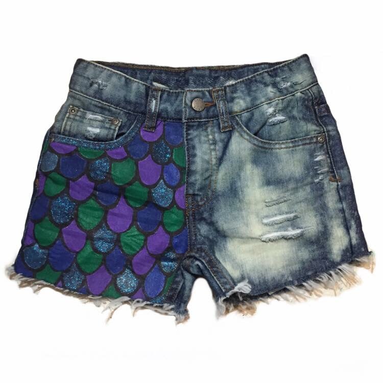 mermaid jean shorts