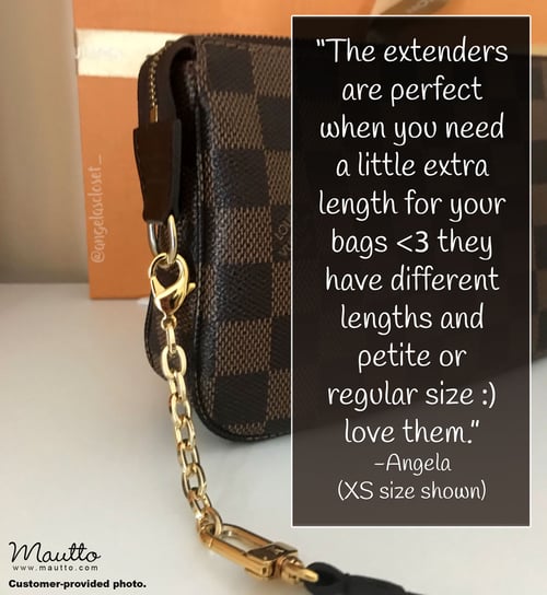 Image of Chain Strap Extender Accessory for LV Pochette & More - Mini Elongated Box Chain with Lobster Clasp