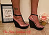 "Rita" Black Wedge w/ clear straps