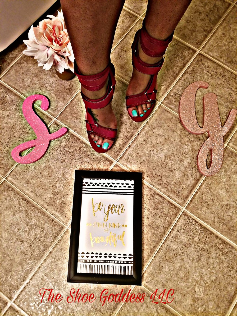 "Shoelicious" Strappy Wine and Olive Color Heels