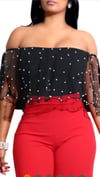 Off-Shoulder Beaded Top