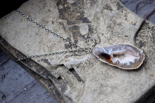 Image of The Agate Druzy Slice necklace
