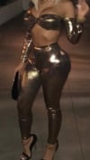 Sexy Metallic Crop Top and Pants